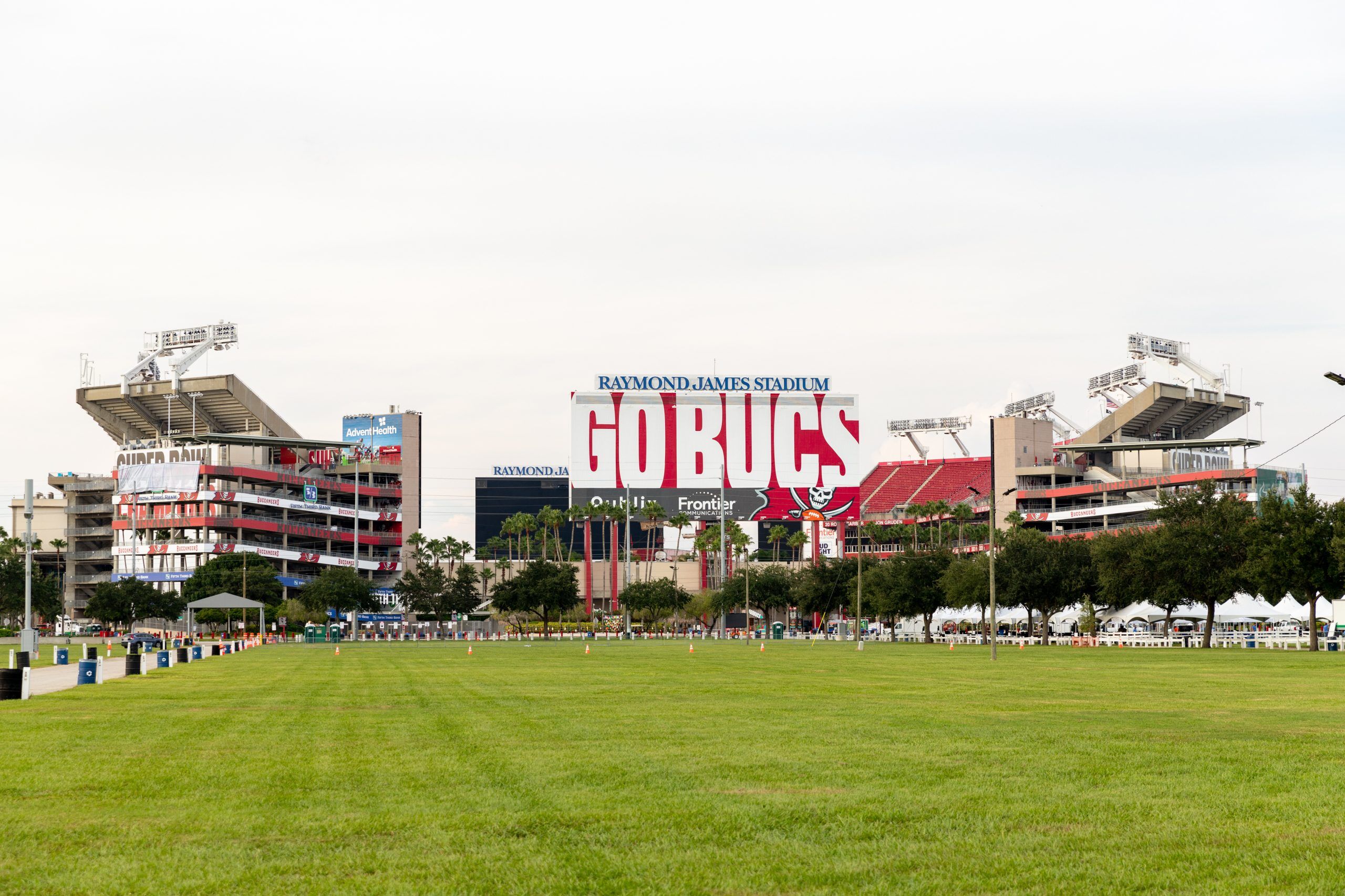 Tampa, FL - September 10, 2021: Raymond James Stadium in Tampa, Florida, home of the NFL Tampa Bay Buccaneers football team.